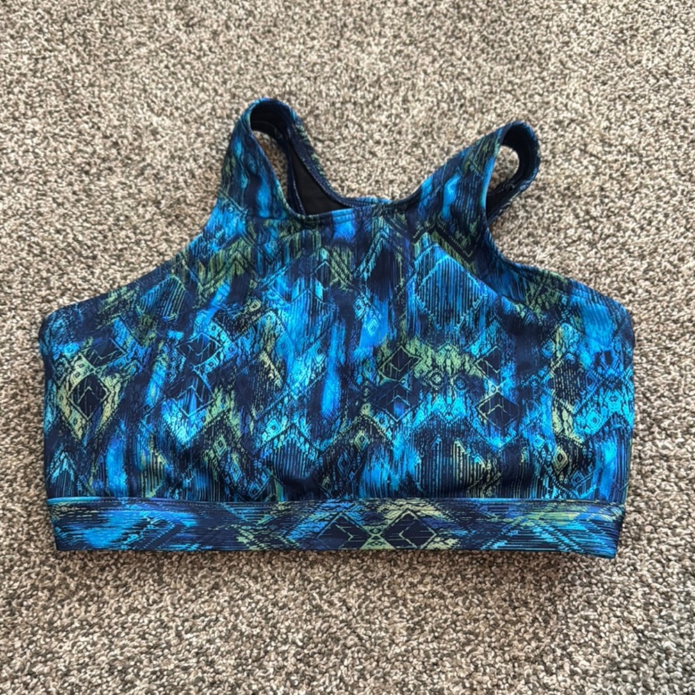 Women’s Swim Top in Blue Pattern
